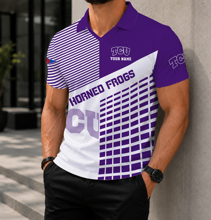 VIRAL EDITION - NEW CUSTOMIZED NCAA FBS09 THF TCU HORNED FROGS POLO SHIRT