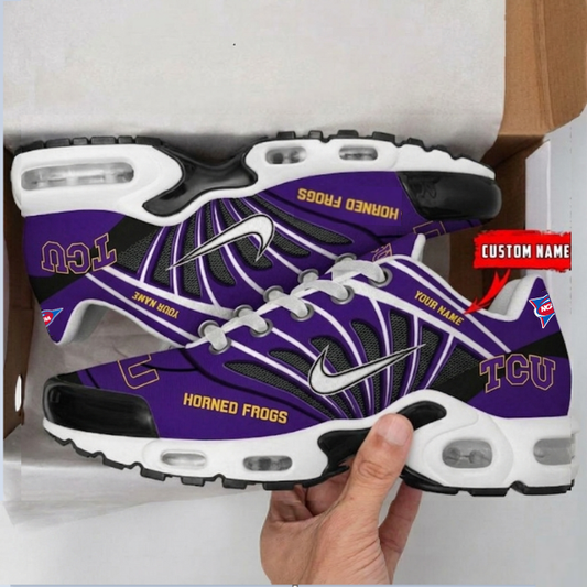ELITE EDITION - NEW CUSTOMIZED NCAA FBS09 THF TC HORNED FROGS UNISEX AIR MAX PLUS SNEAKERS