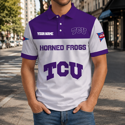 ELITE EDITION- NEW CUSTOMIZED NCAA FBS09 THF TCU HORNED FROGS POLO SHIRT, ZIP POLO SHIRT & T-SHIRTS