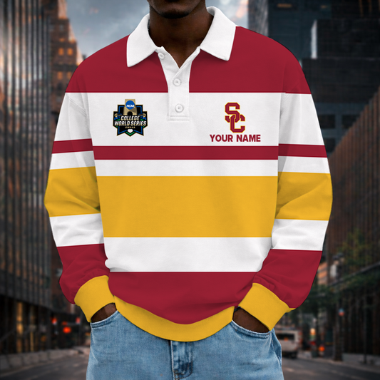 MEGA SALE - NEW CUSTOMIZED CWS NCAA09 USC USC TROJANS UNISEX LONG SLEEVE POLO