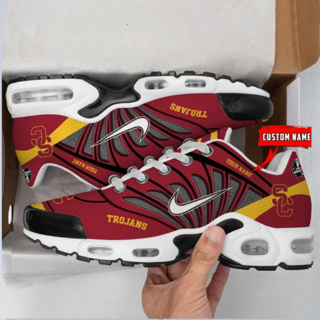 ELITE EDITION - NEW CUSTOMIZED NCAA CWS09 USC USC TROJANS UNISEX AIR MAX PLUS SNEAKERS