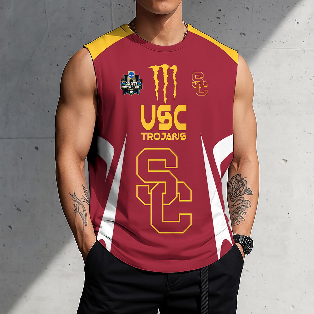 ACTIVE OFFER - NEW CUSTOMIZED | NCAA CWS09 USC USC TROJANS MEN'S GYM SHIRT