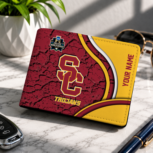 VIRAL EDITION - NEW CUSTOMIZED NCAA CWS09 USC USC TROJANS LEATHER WALLET