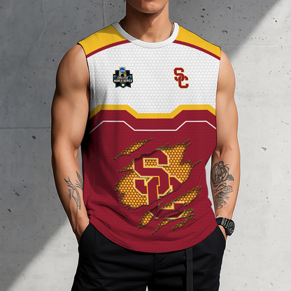 LIMITED EDITION - NEW CUSTOMIZED NCAA CWS09 USC USC TROJANS MEN'S GYM SHIRT