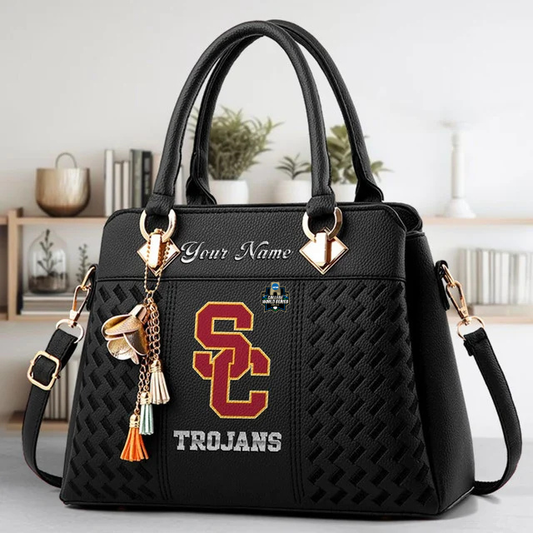 VIRAL EDITON - NEW CUSTOMIZED NCAA CWS09 USC USC TROJANS ZIP HANDBAG MULTICOLOR