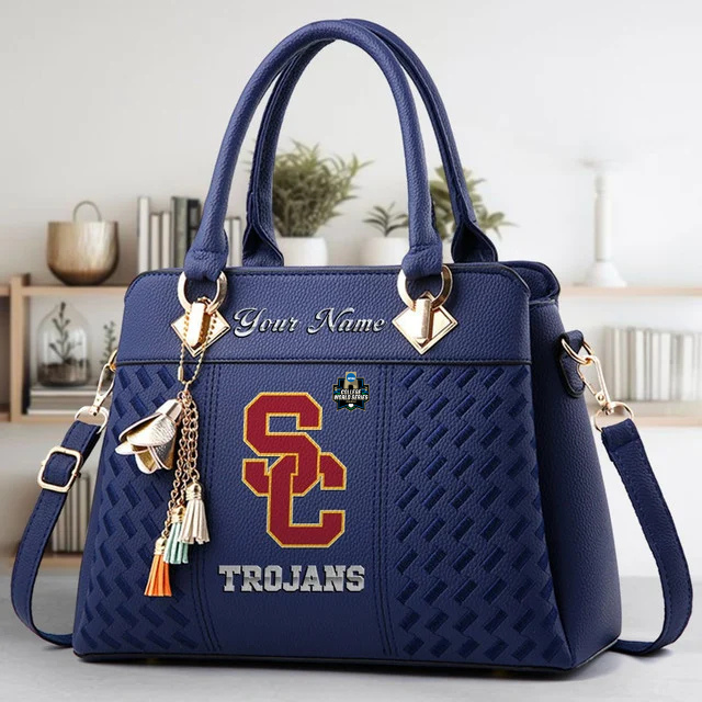 VIRAL EDITON - NEW CUSTOMIZED NCAA CWS09 USC USC TROJANS ZIP HANDBAG MULTICOLOR