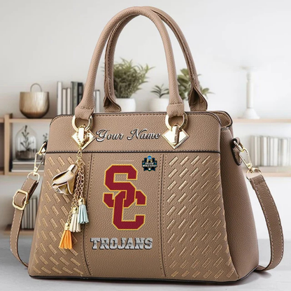 VIRAL EDITON - NEW CUSTOMIZED NCAA CWS09 USC USC TROJANS ZIP HANDBAG MULTICOLOR
