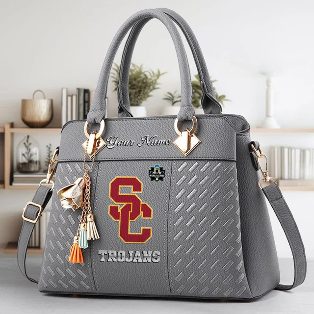 VIRAL EDITON - NEW CUSTOMIZED NCAA CWS09 USC USC TROJANS ZIP HANDBAG MULTICOLOR