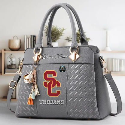 VIRAL EDITON - NEW CUSTOMIZED NCAA CWS09 USC USC TROJANS ZIP HANDBAG MULTICOLOR