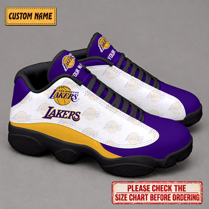 SPECIAL EDITION - NEW CUSTOMIZED NBA09 LLA LOS ANGELES LAKERS AIR JORDAN 13 LOW TOP SNEAKER