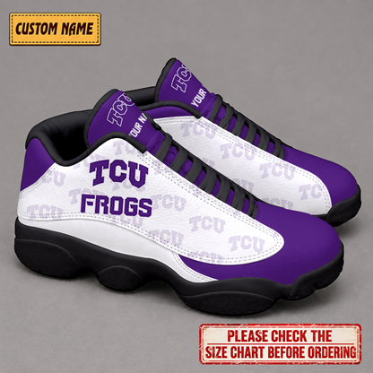 LIMITED EDITION - NEW CUSTOMIZED NCAA FBS09 THF TCU HORNED FROGS AIR JORDAN 13 LOW TOP SNEAKER