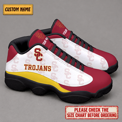 LIMITED EDITION - NEW CUSTOMIZED NCAA CWS09 USC USC TROJANS AIR JORDAN 13 LOW TOP SNEAKER