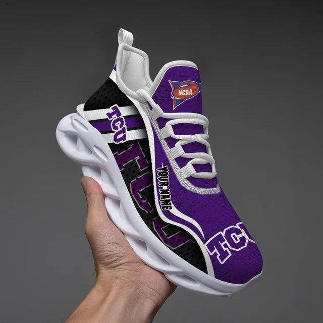 HOT DEAL - NEW CUSTOMIZED NCAA FBS09 THF TCU HORNED FROGS CLUNKY SNEAKERS