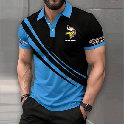 [SPECIAL OFFER] NEW CUSTOMIZED NFL05 MVK MINNESOTA VIKINGS POLO SHIRT