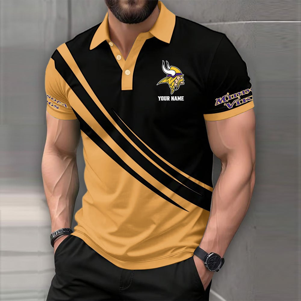 [SPECIAL OFFER] NEW CUSTOMIZED NFL05 MVK MINNESOTA VIKINGS POLO SHIRT