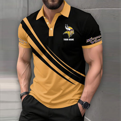 [SPECIAL OFFER] NEW CUSTOMIZED NFL05 MVK MINNESOTA VIKINGS POLO SHIRT