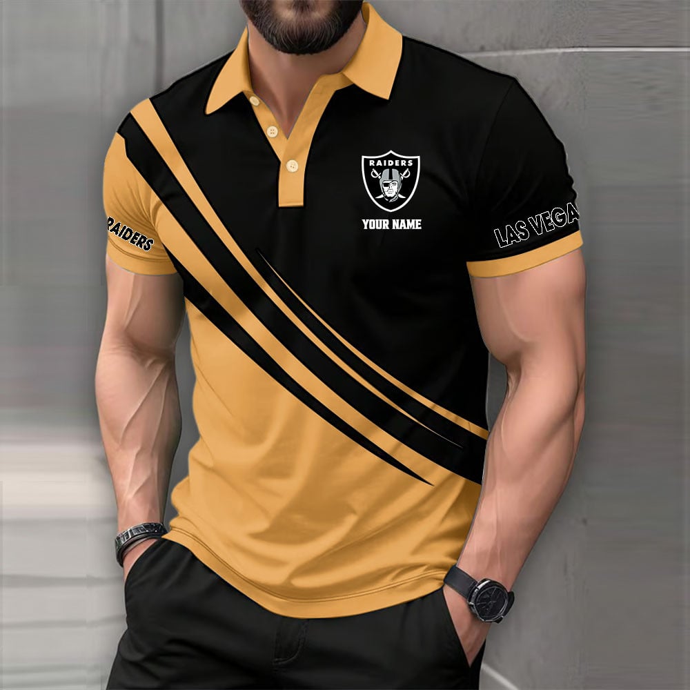 [SPECIAL OFFER] NEW CUSTOMIZED NFL07 LVR LAS VEGAS RAIDERS POLO SHIRT
