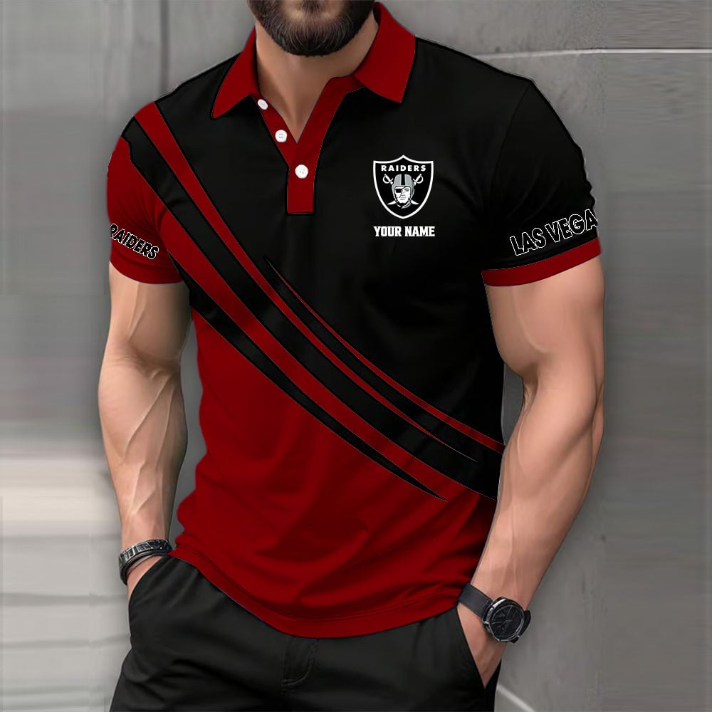 [SPECIAL OFFER] NEW CUSTOMIZED NFL07 LVR LAS VEGAS RAIDERS POLO SHIRT
