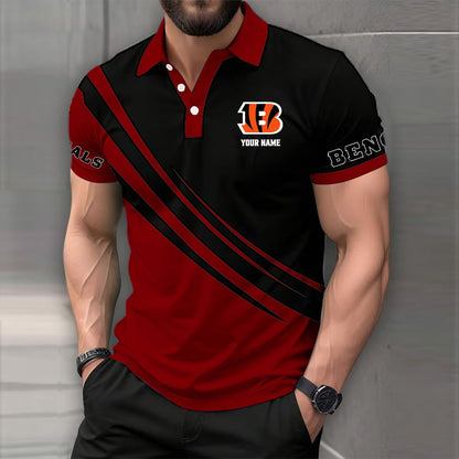 [SPECIAL OFFER] NEW CUSTOMIZED NFL16 CCB CINCINNATI BENGALS POLO SHIRT