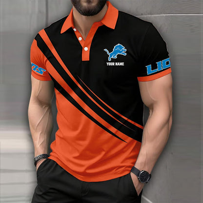[SPECIAL OFFER] NEW CUSTOMIZED NFL04 DTL DETROIT LIONS POLO SHIRT