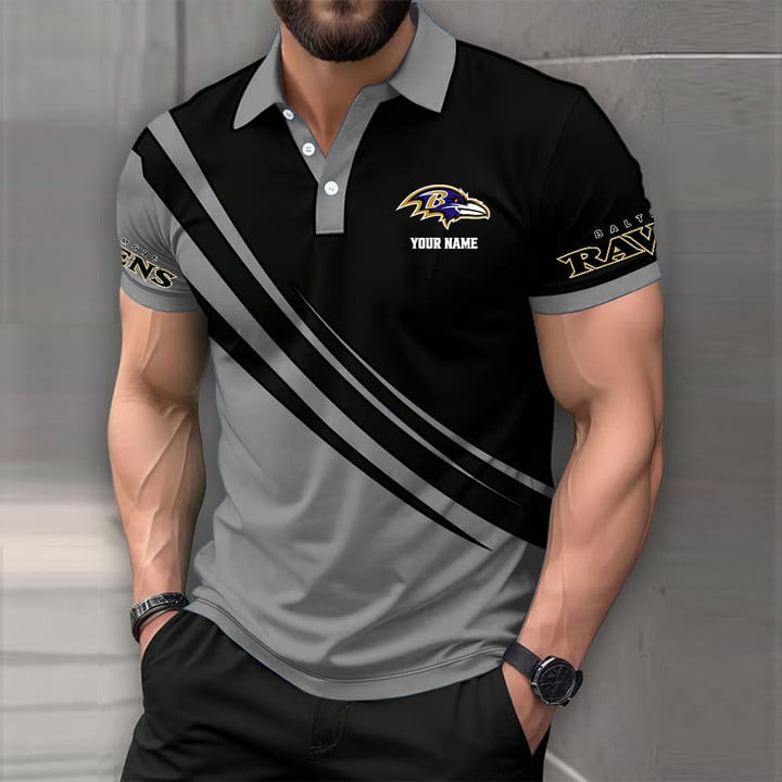 [SPECIAL OFFER] NEW CUSTOMIZED NFL28 BTR BALTIMORE RAVENS POLO SHIRT