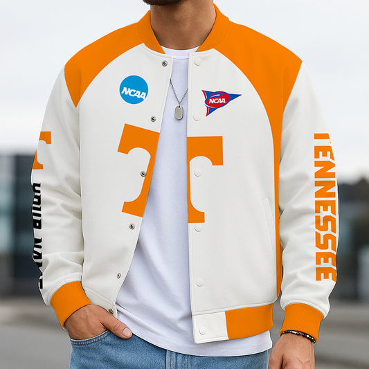 LIMITED DROP - NEW CUSTOMIZED | NCAA FBS01 TNV TN VOLUNTEERS BASEBALL JACKET, SATIN VARSITY JACKET