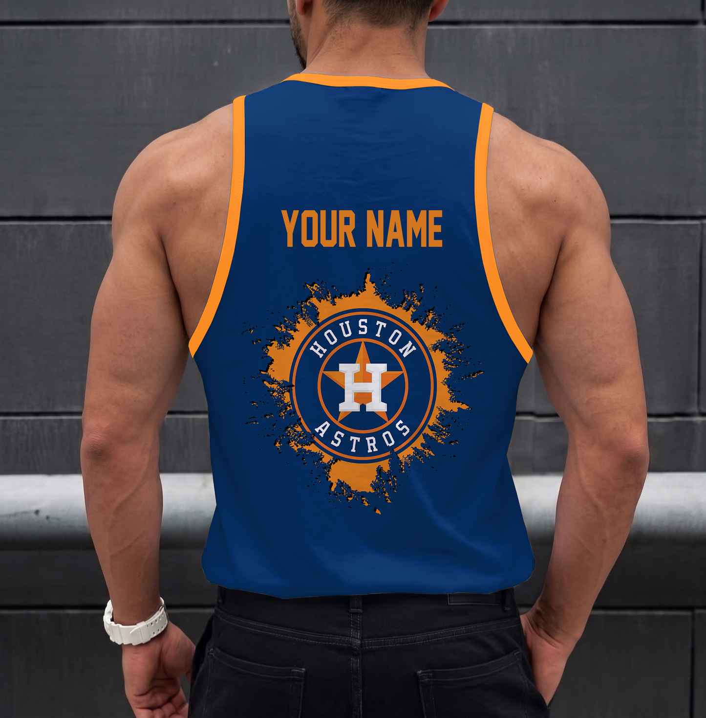 FINAL SALE - NEW CUSTOMIZED MLB10 HOUSTON ASTROS UNISEX TANK TOP