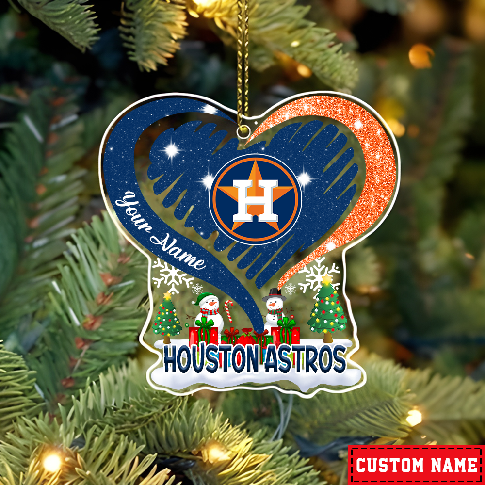 FINAL SALE - NEW CUSTOMIZED MLB10 HAS HOUSTON ASTROS CHRISTMAS ACRYLIC ORNAMENT