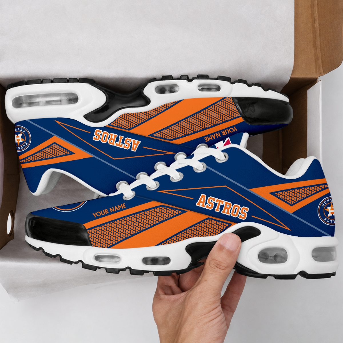 VIRAL EDITION - NEW CUSTOMIZED MLB10 HAS HOUSTON ASTROS AIR MAX PLUS SNEAKERS