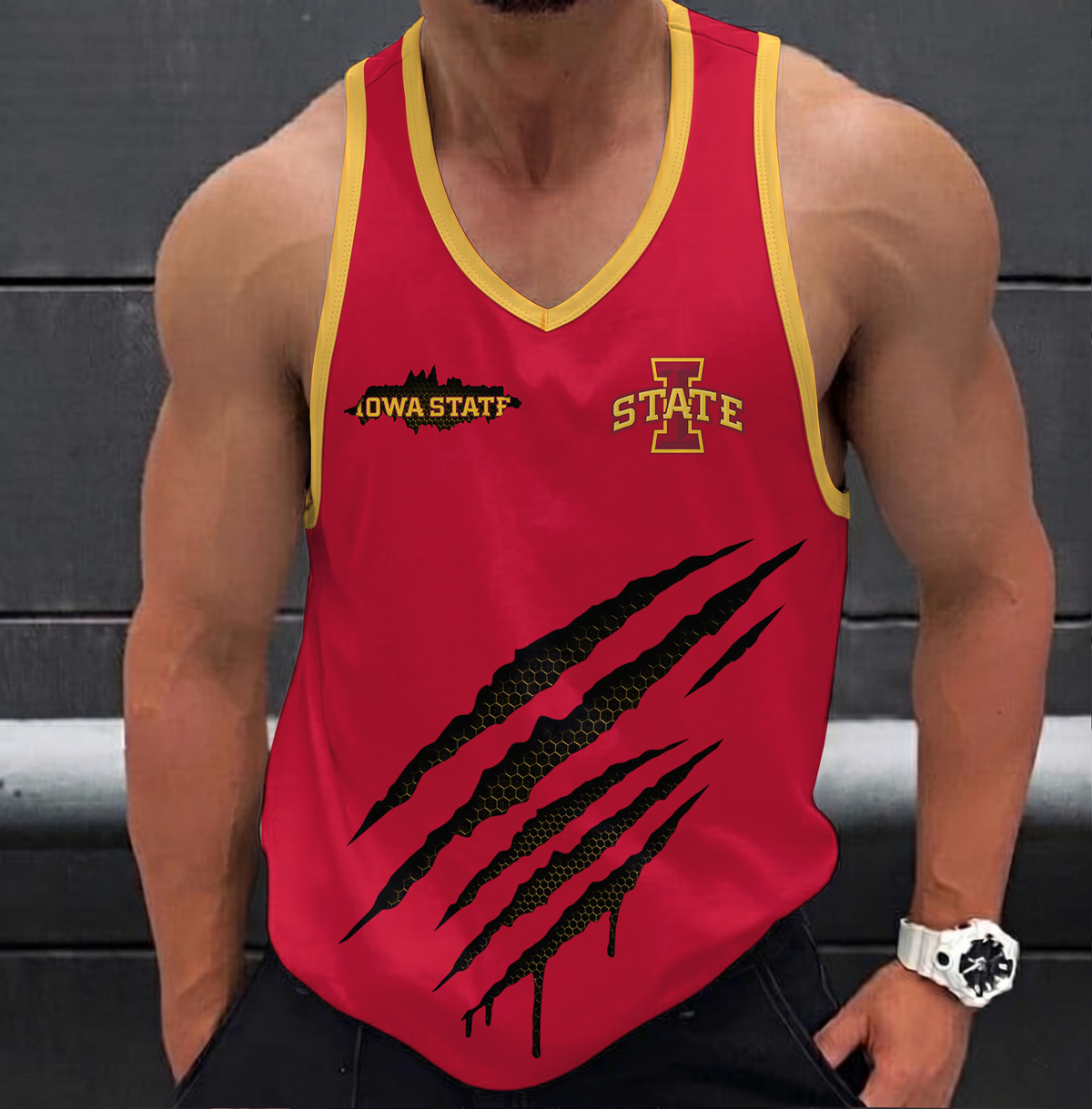 EXCLUSIVE EDTION - NEW CUSTOMIZED NCAA MAM10 ISC IOWA STATE CYCLONES STRAPPY UNISEX TANK TOP