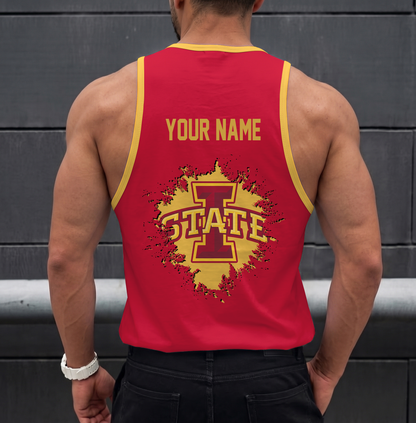 EXCLUSIVE EDTION - NEW CUSTOMIZED NCAA MAM10 ISC IOWA STATE CYCLONES STRAPPY UNISEX TANK TOP