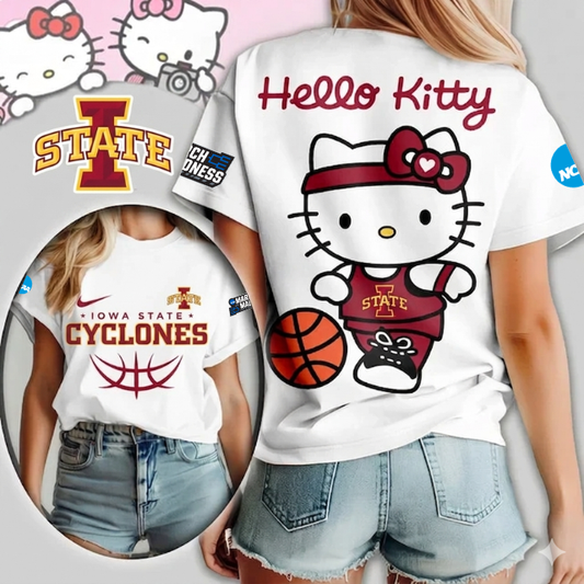 MEGA SALE - NEW CUSTOMIZED NCAA MAM10 ISC IS CYCLONES HELLO KITTY T-SHIRT, SWEATSHIRT, HOODIE & ZIP HOODIE