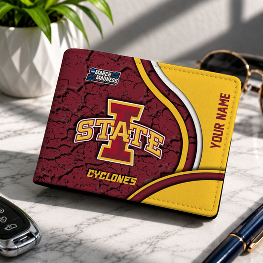 FINAL CLEARANCE - NEW CUSTOMIZED NCAA MAM10 ISC IOWA STATE CYCLONES LEATHER WALLET