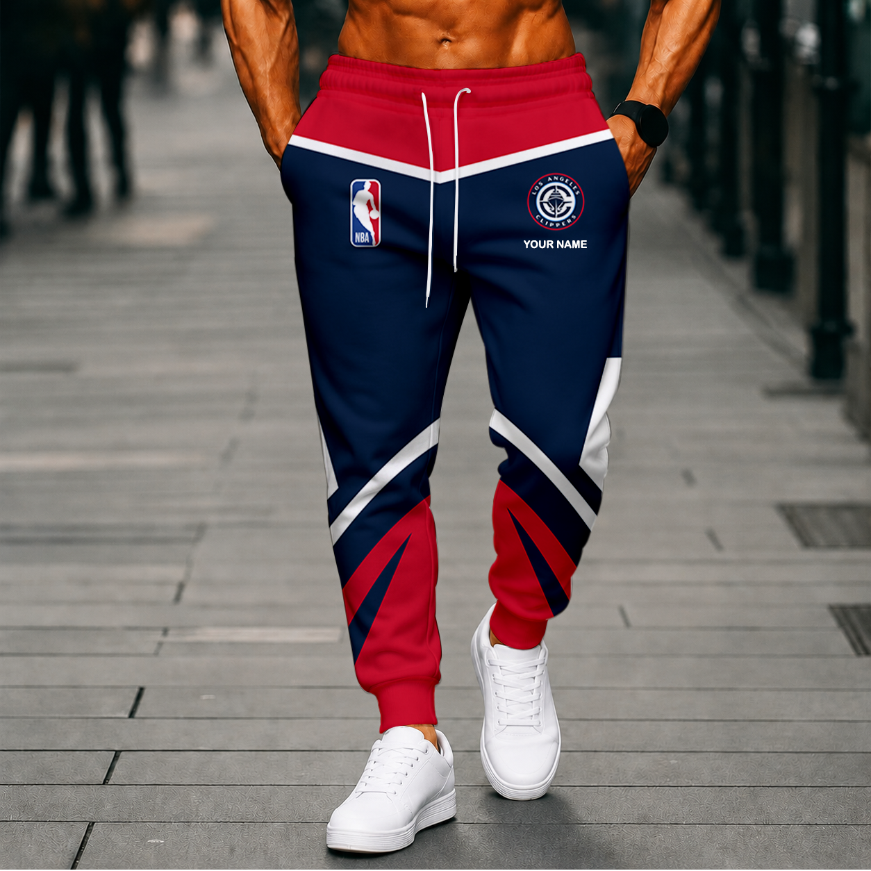 LIMITED EDITION - NEW CUSTOMIZED NBA10 LCL LOS ANGELES CLIPPERS SWEATPANTS