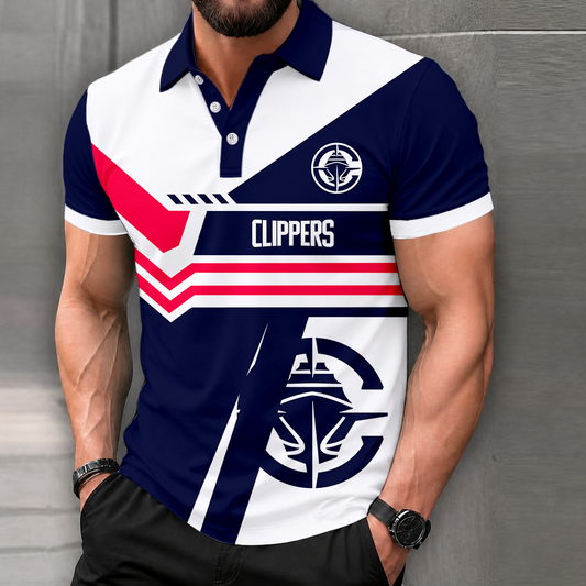 FINAL SALE - NEW CUSTOMIZED NBA10 LCL LOS ANGELES CLIPPERS POLO SHIRT, ZIP POLO SHIRT & T-SHIRTS