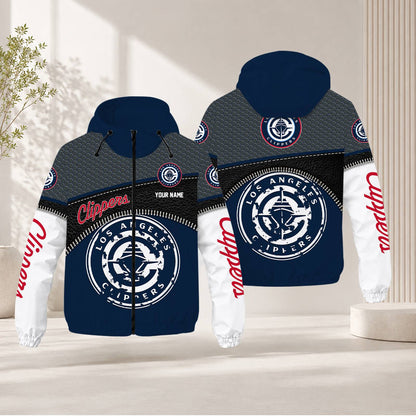 FLASH SALE - NEW CUSTOMIZED NBA10 LCL LOS ANGELES CLIPPERS WINDBREAKER JACKET