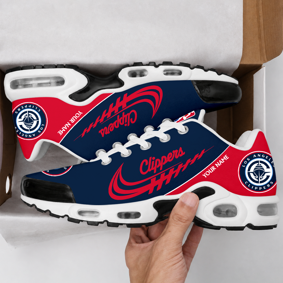 LIMITED EDITION - NEW CUSTOMIZED NBA10 LCL LOS ANGELES CLIPPERS AIR MAX PLUS SNEAKERS