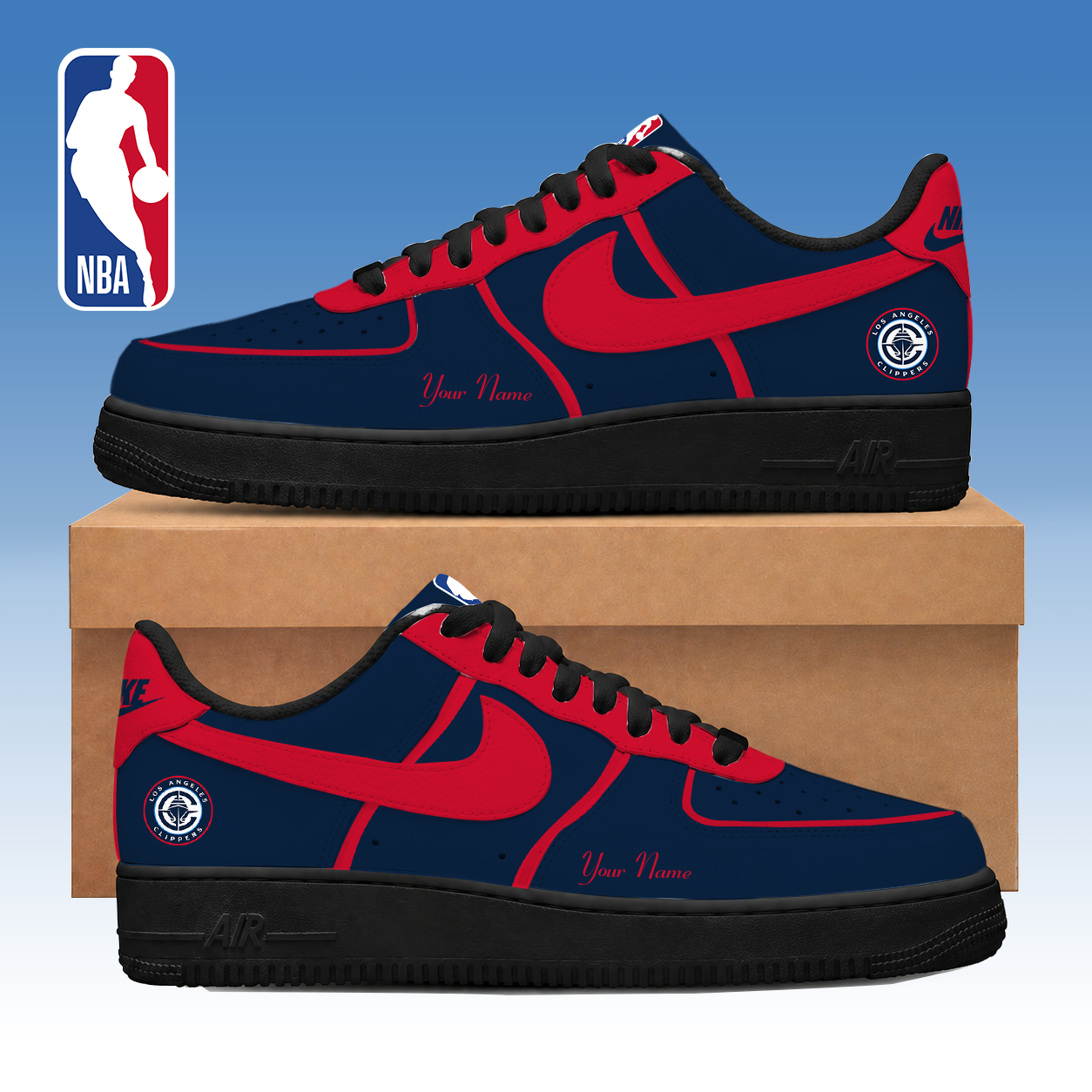 FINAL SALE - NEW CUSTOMIZED NBA10 LCL LOS ANGELES CLIPPERS AF1 SNEAKERS