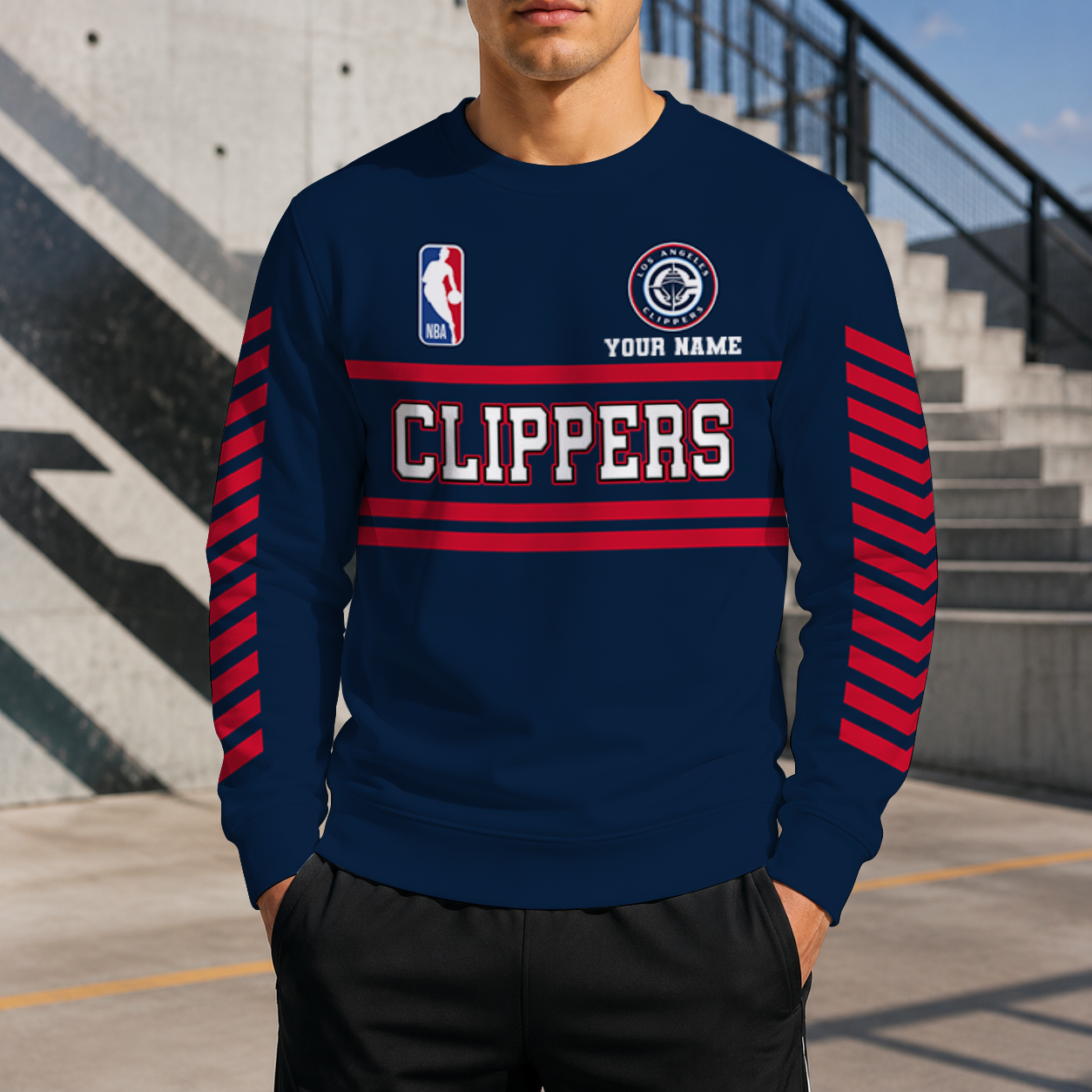 FINAL SALE - NEW CUSTOMIZED NBA10 LCL LOS ANGELES CLIPPERS UNISEX SWEATSHIRT