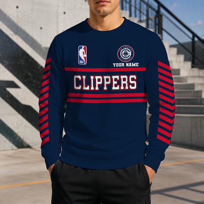 FINAL SALE - NEW CUSTOMIZED NBA10 LCL LOS ANGELES CLIPPERS UNISEX SWEATSHIRT