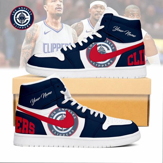 FINAL SALE - NEW CUSTOMIZED NBA10 LCL LOS ANGELES CLIPPERS AIR JORDAN SNEAKERS