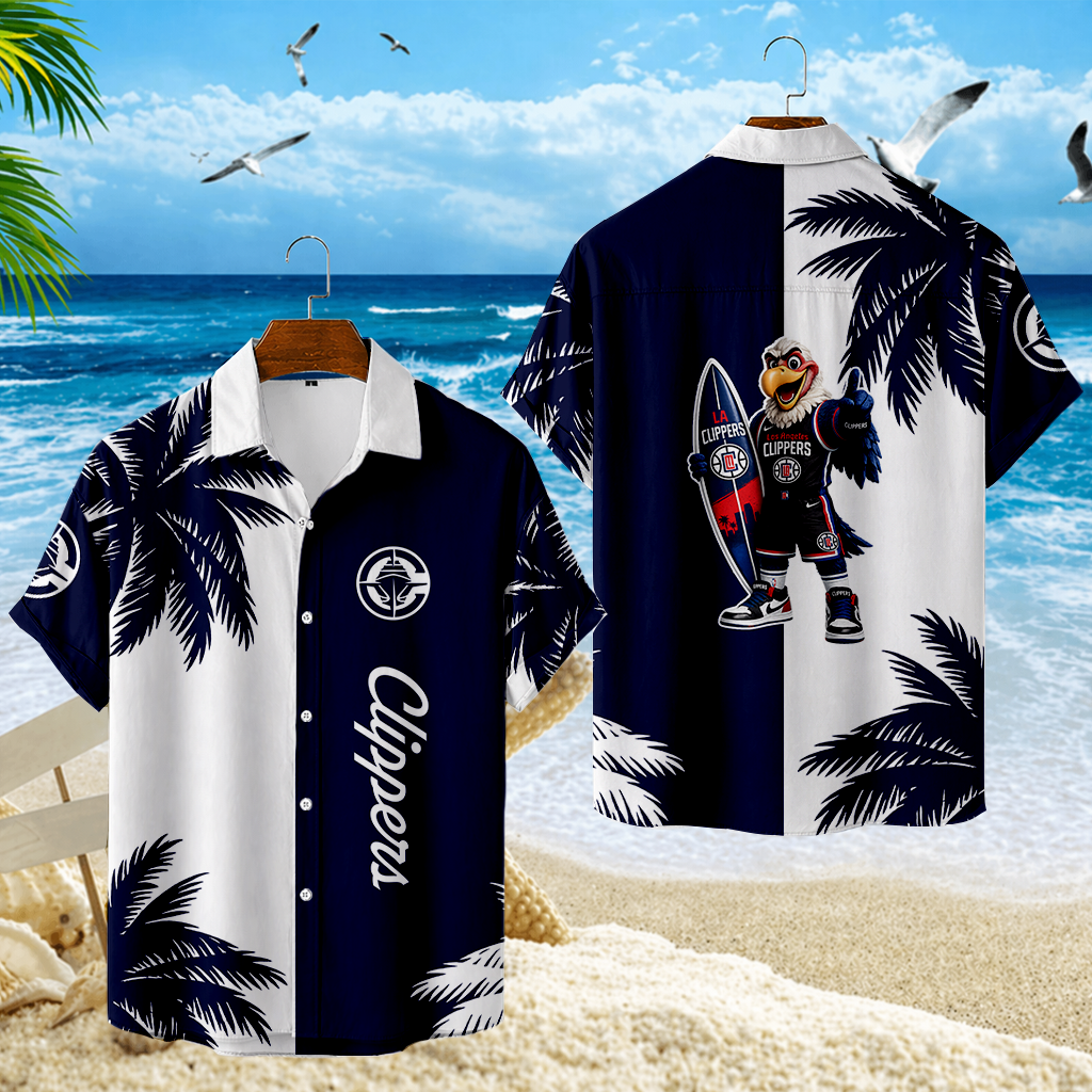 FINAL SALE - NEW CUSTOMIZED NBA10 LCL LOS ANGELES CLIPPERS UNISEX HAWAIIAN SHIRT