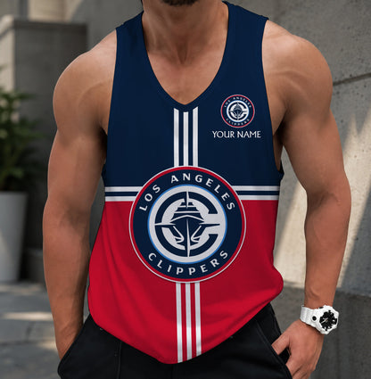 FINAL SALE - NEW CUSTOMIZED NBA10 LCL LOS ANGELES CLIPPERS MEN'S TANK TOP