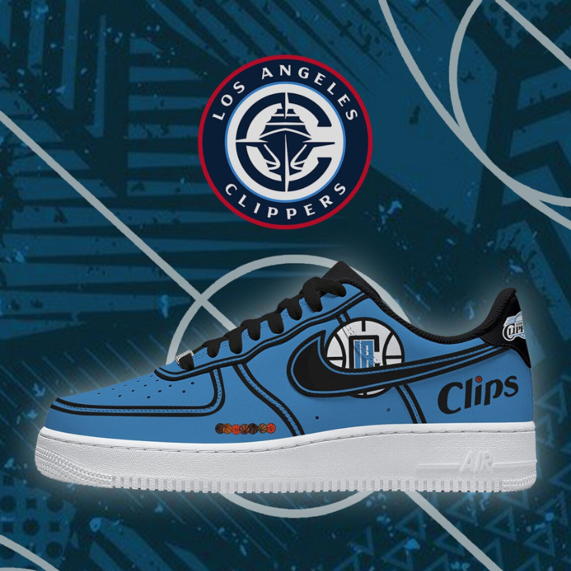 FINAL SALE - NEW CUSTOMIZED NBA10 LCL LOS ANGELES CLIPPERS AF1 SHOES