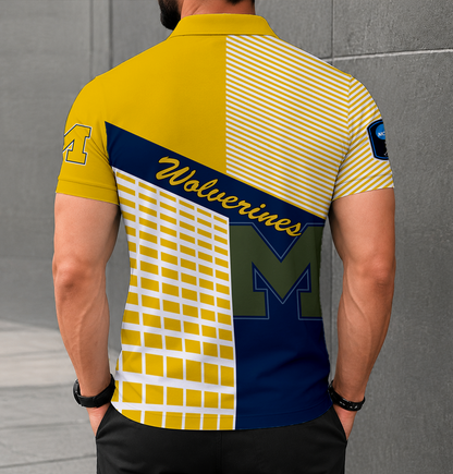 LIMITED EDITION - NEW CUSTOMIZED NCAA CFH10 MIW MICHIGAN WOLVERINES POLO SHIRT