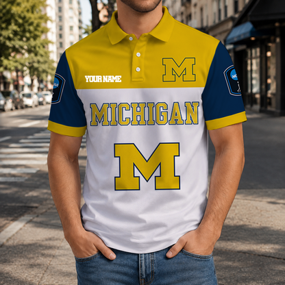 VIRAL EDITION - NEW CUSTOMIZED NCAA CFH10 MIW MICHIGAN WOLVERINES POLO SHIRT, ZIP POLO SHIRT & T-SHIRTS