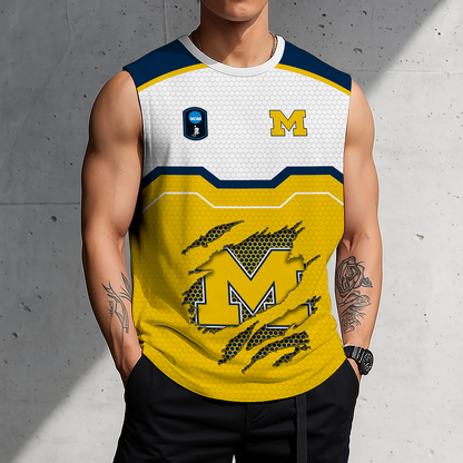 LIMITED EDITION - NEW CUSTOMIZED NCAA CFH10 MIW MICHIGAN WOLVERINES MEN'S GYM SHIRT