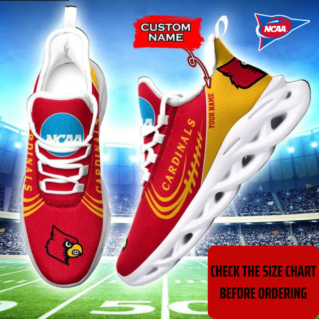 FLASH SALE - NEW CUSTOMIZED NCAA FBS10 ULC LOUISVILLE CARDINALS CLUNKY SNEAKERS