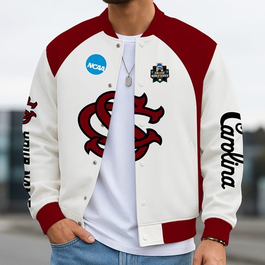 LIMITED DROP - NEW CUSTOMIZED|NCAA CWS10 SCG SC GAMECOCKS BASEBALL JACKET, SATIN VARSITY JACKET