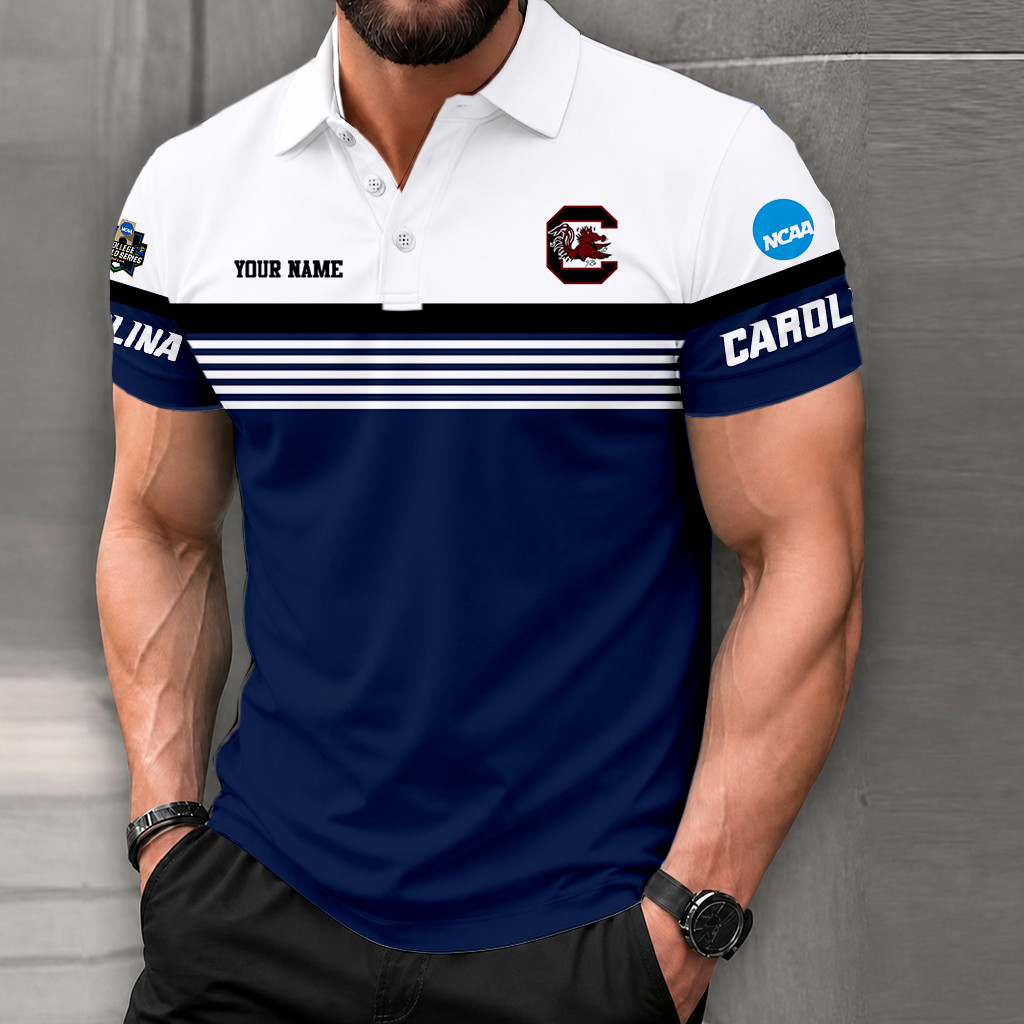 LIMITED EDITION - NEW CUSTOMIZED NCAA CWS10 SCG SOUTH CAROLINA GAMECOCKS POLO SHIRT